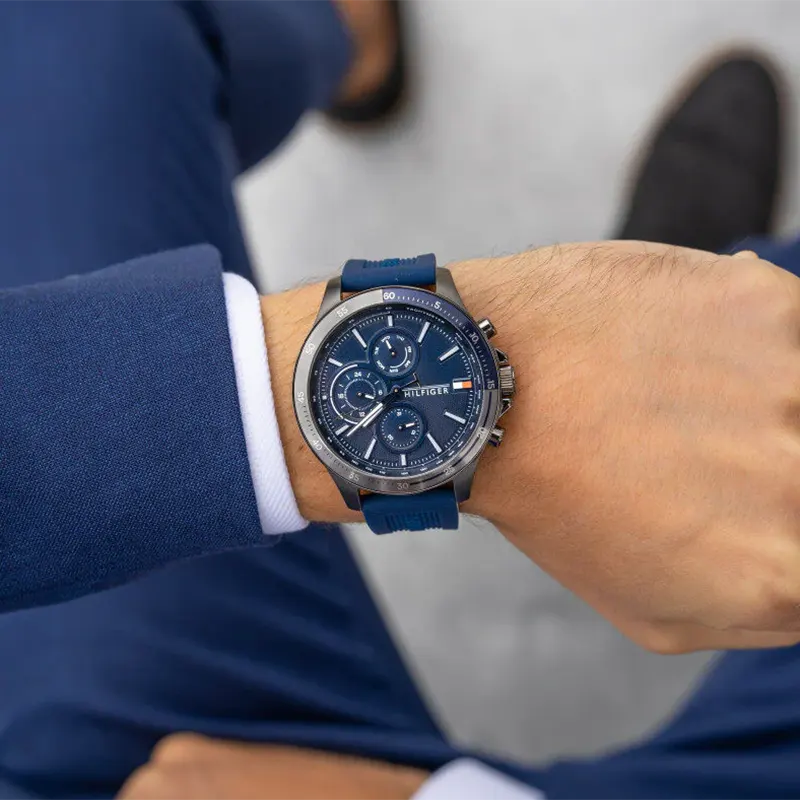 Tommy Hilfiger Bank Chronograph Blue Dial Men’s Watch- 1791721